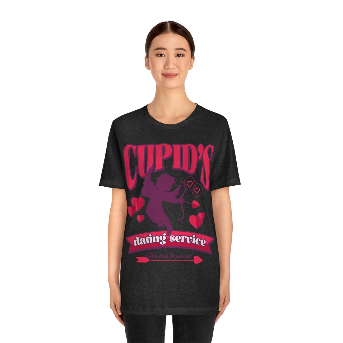 Cupid's Dating Service Valentine’s Day Unisex Jersey Short Sleeve Tee