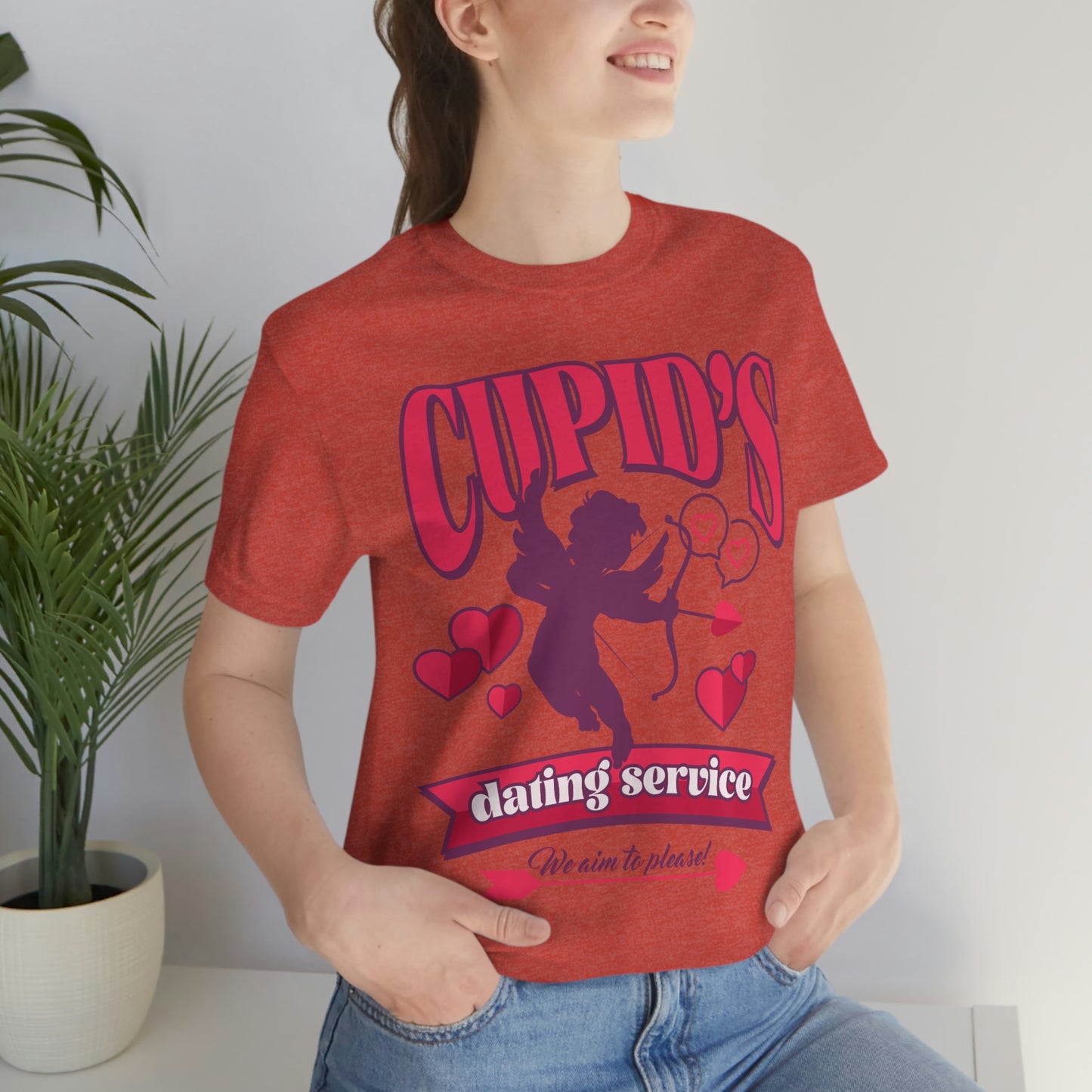 Cupid's Dating Service Valentine’s Day Unisex Jersey Short Sleeve Tee