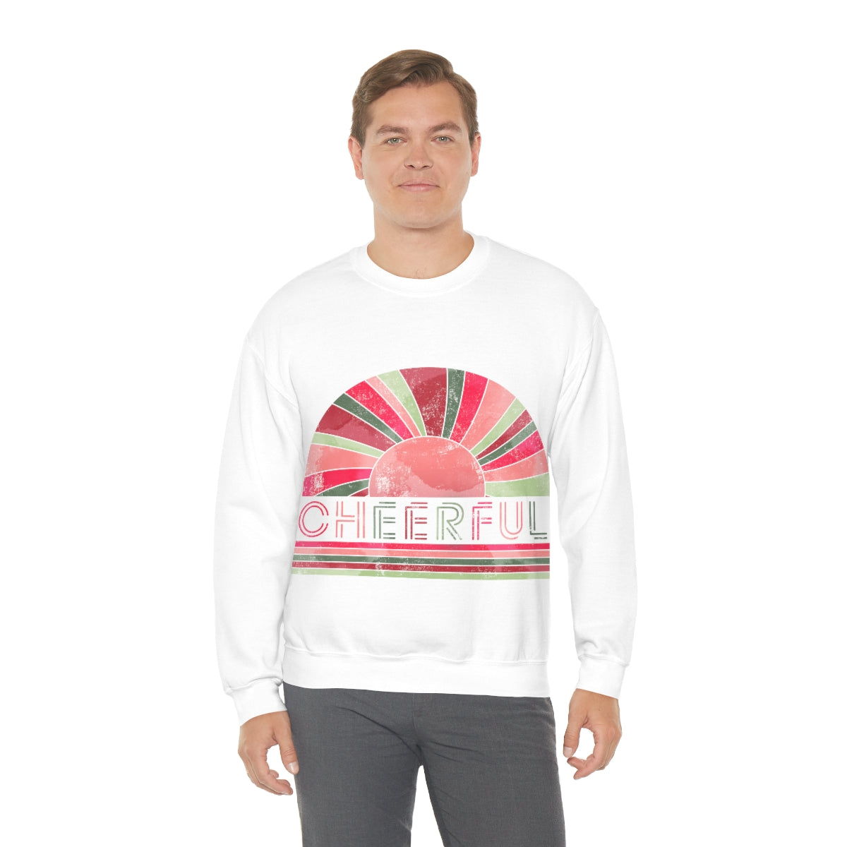 Cheerful Christmas  Unisex Heavy Blend™ Crewneck Sweatshirt