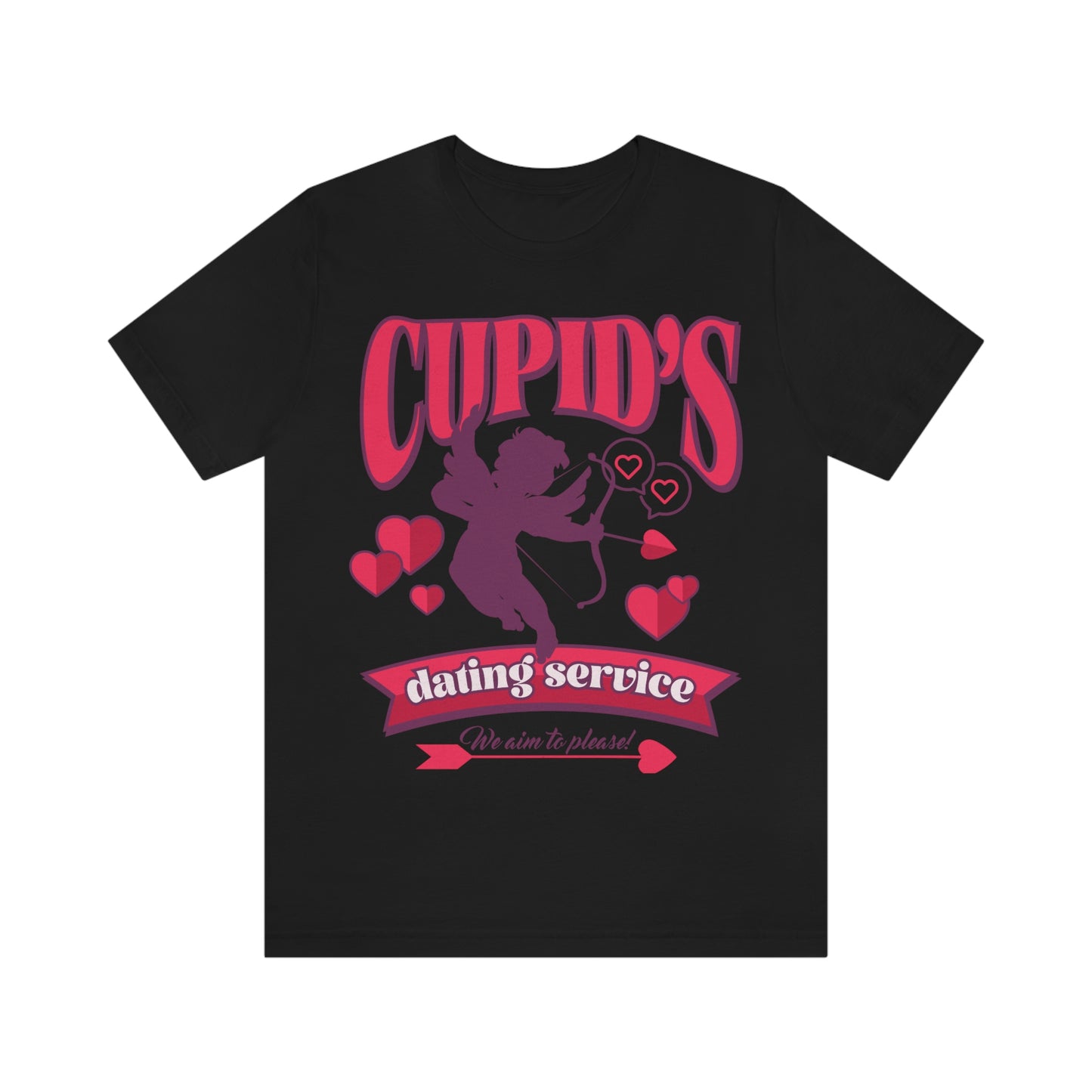 Cupid's Dating Service Valentine’s Day Unisex Jersey Short Sleeve Tee