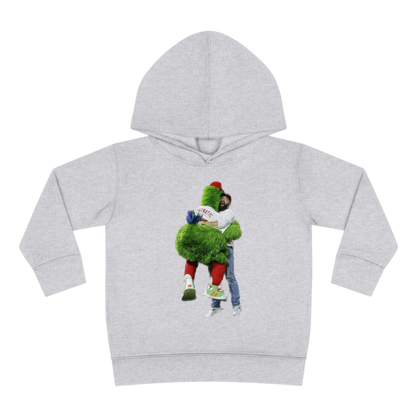 Jason Kelce Hugging the Phanatic! Phanatic Kelce Hug Toddler Pullover Fleece Hoodie