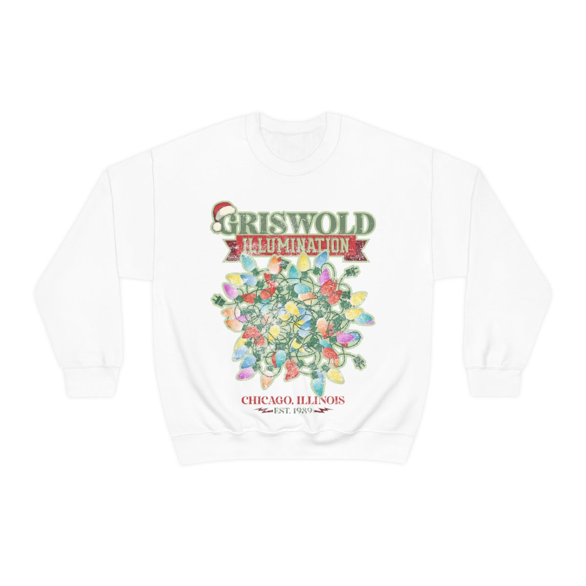 Griswold Illuminations Unisex Heavy Blend™ Crewneck Sweatshirt Griswold Electric Christmas Vacation