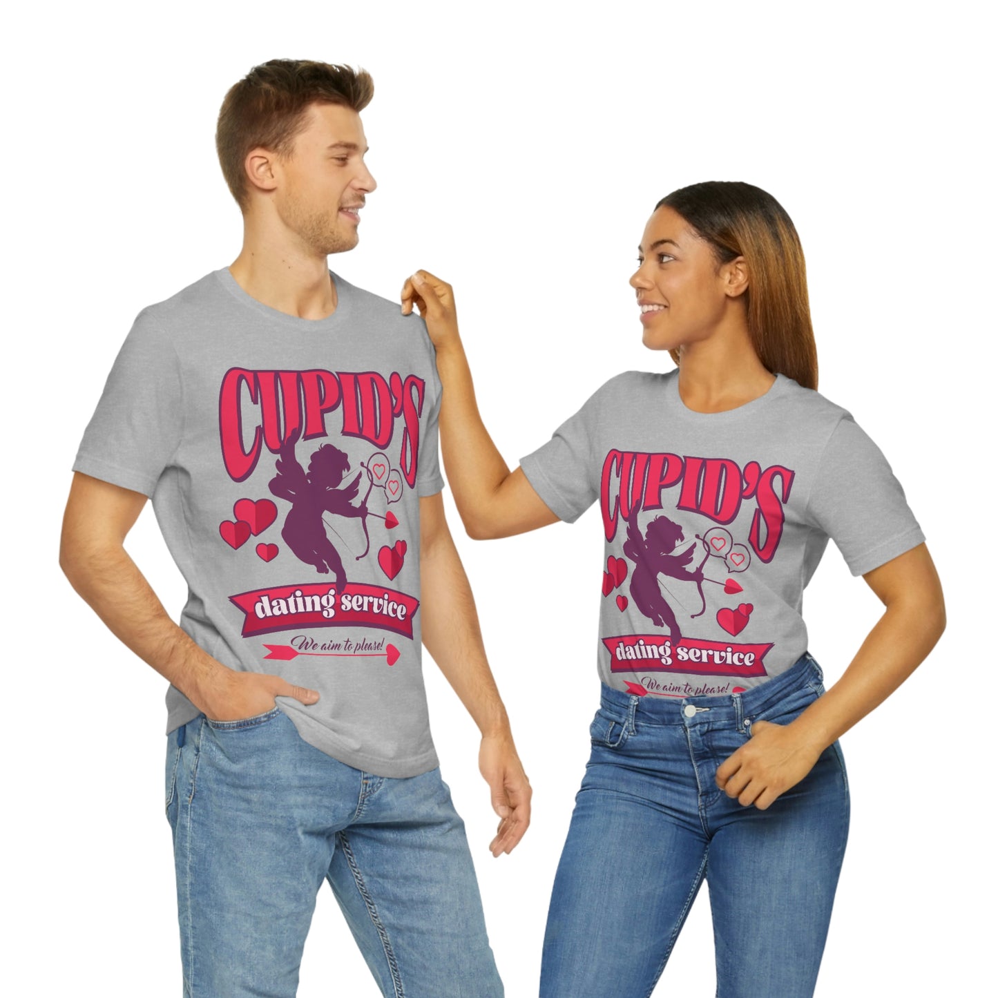 Cupid's Dating Service Valentine’s Day Unisex Jersey Short Sleeve Tee