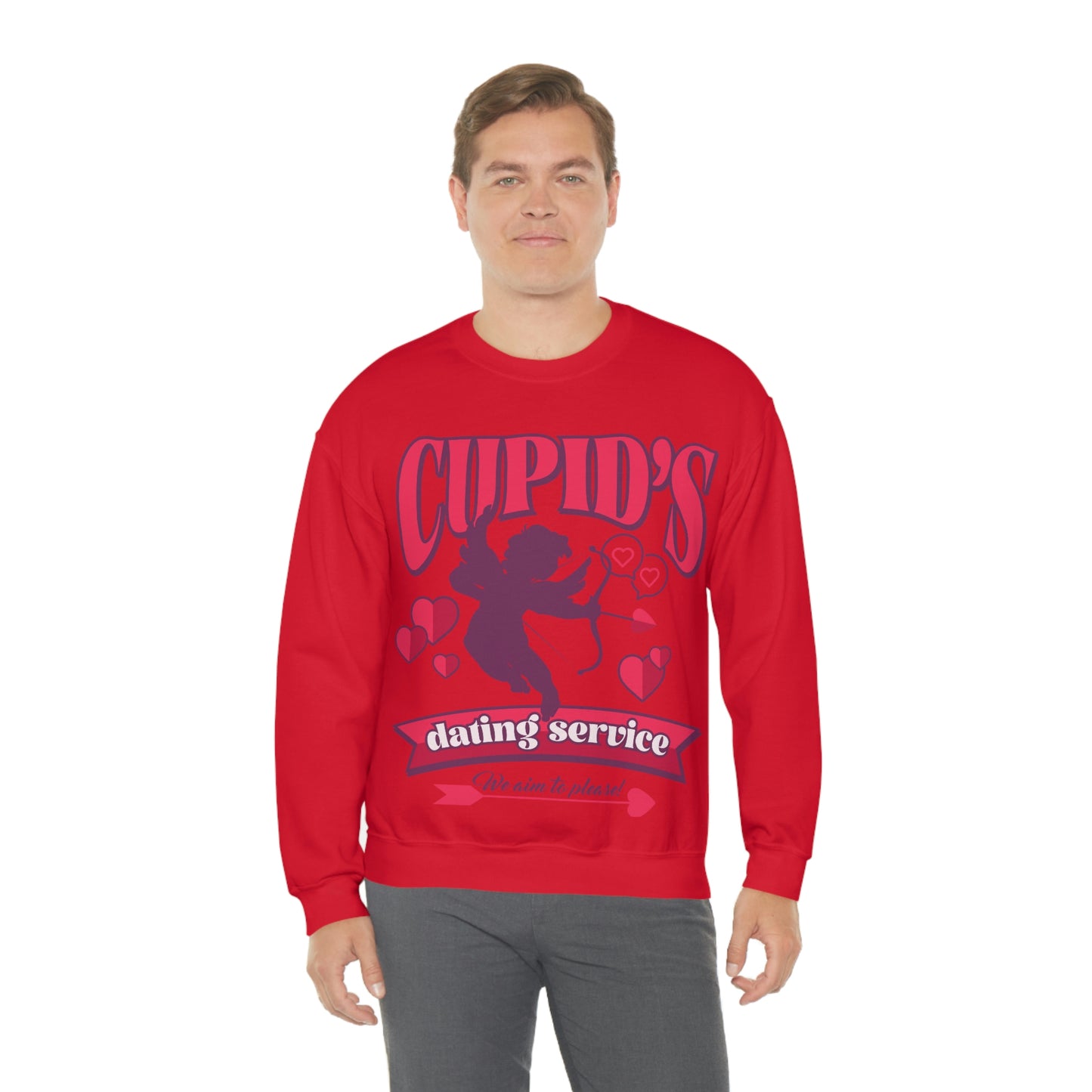 Cupid's Dating Service Valentine’s Day Unisex Heavy Blend™ Crewneck Sweatshirt