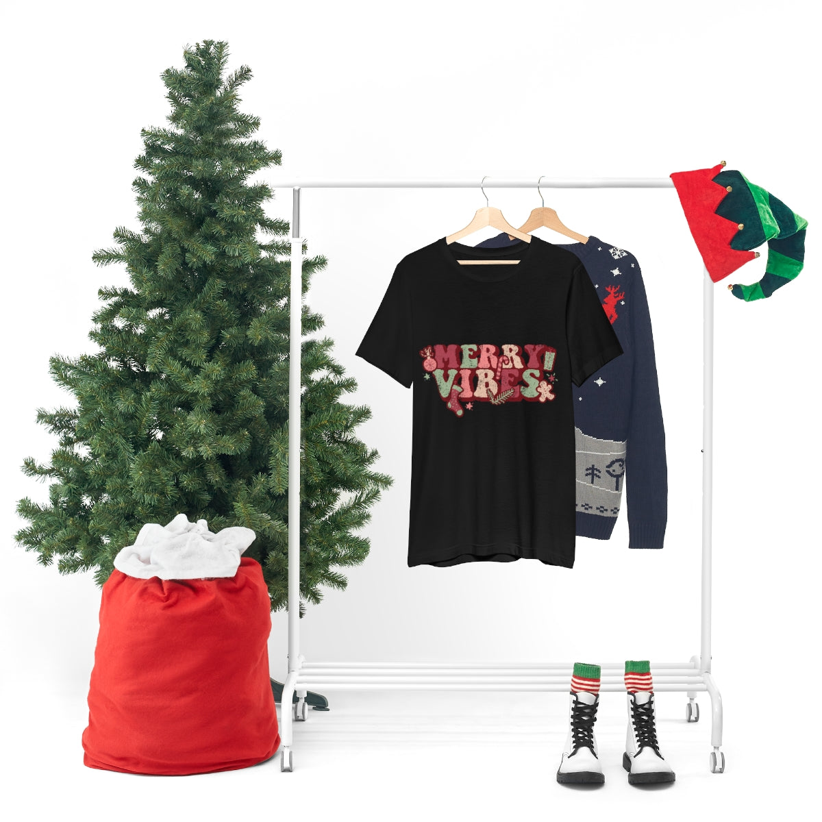 Merry Vibes Merry Christmas Unisex Jersey Short Sleeve Tee