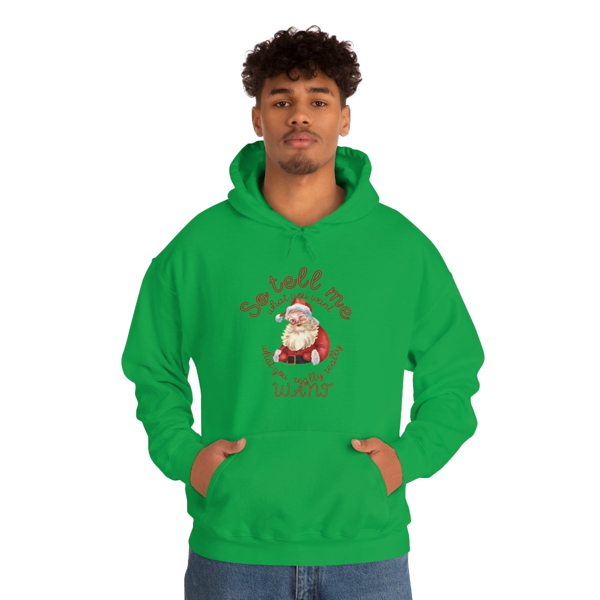 Santa So tell me what you want Unisex Heavy Blend™ Hooded Sweatshirt Spice Girls Christmas