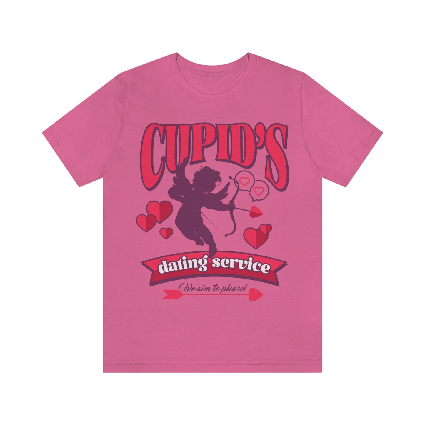 Cupid's Dating Service Valentine’s Day Unisex Jersey Short Sleeve Tee