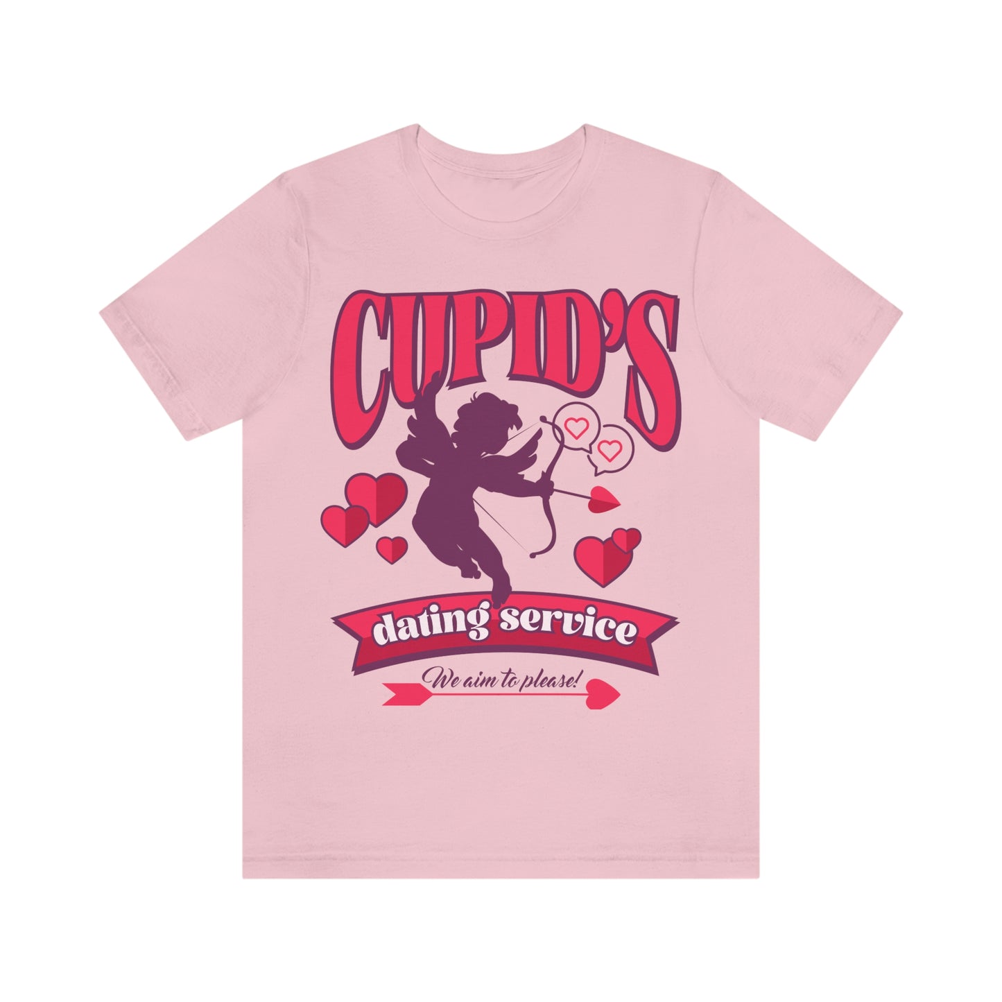 Cupid's Dating Service Valentine’s Day Unisex Jersey Short Sleeve Tee