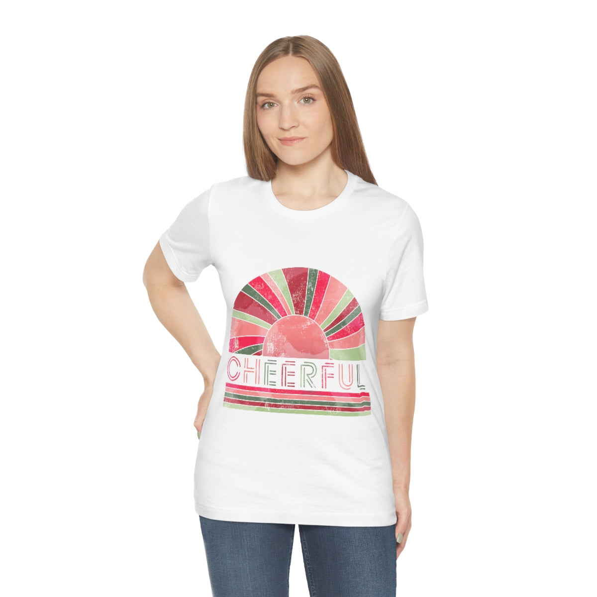 Cheerful Christmas Unisex Jersey Short Sleeve Tee