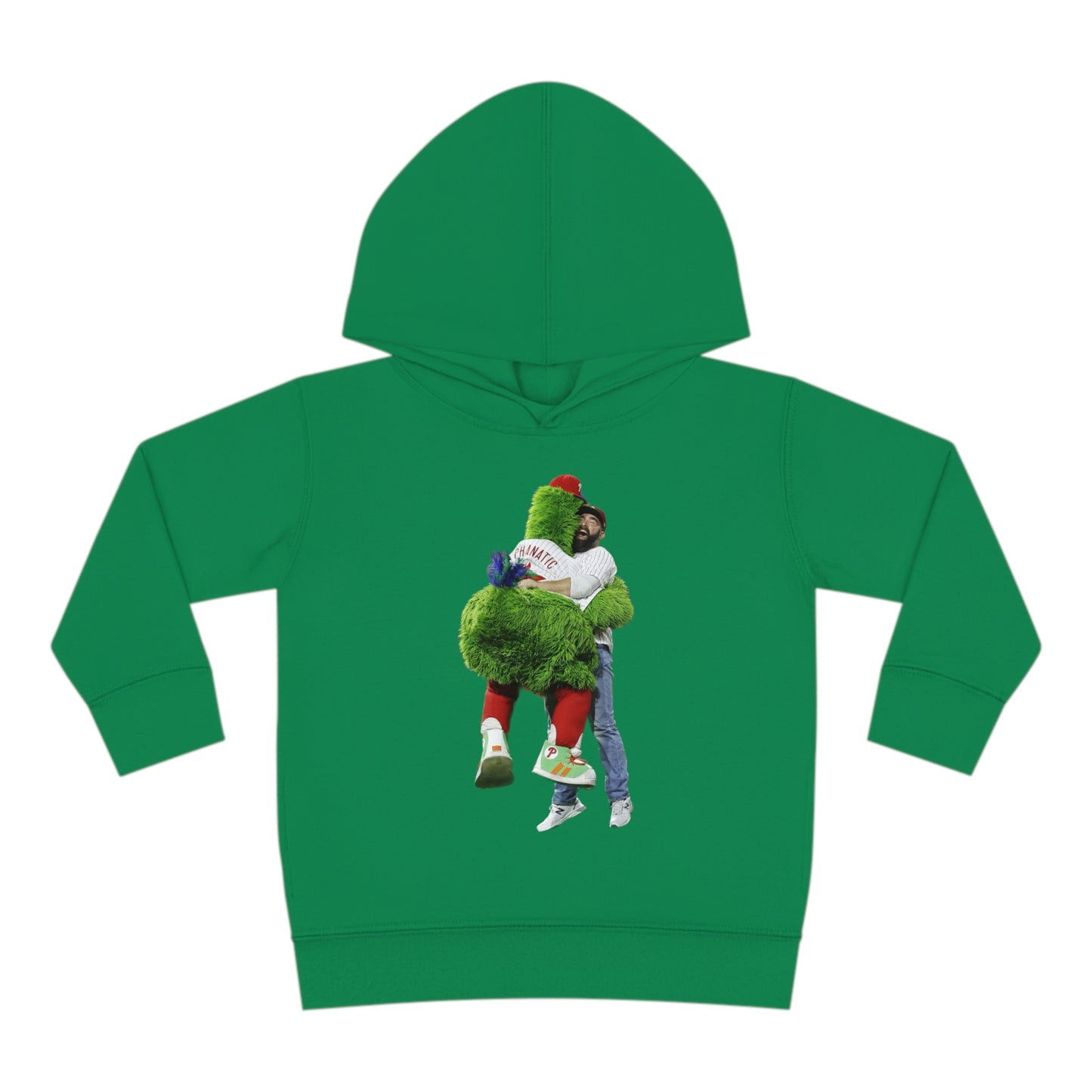 Jason Kelce Hugging the Phanatic! Phanatic Kelce Hug Toddler Pullover Fleece Hoodie