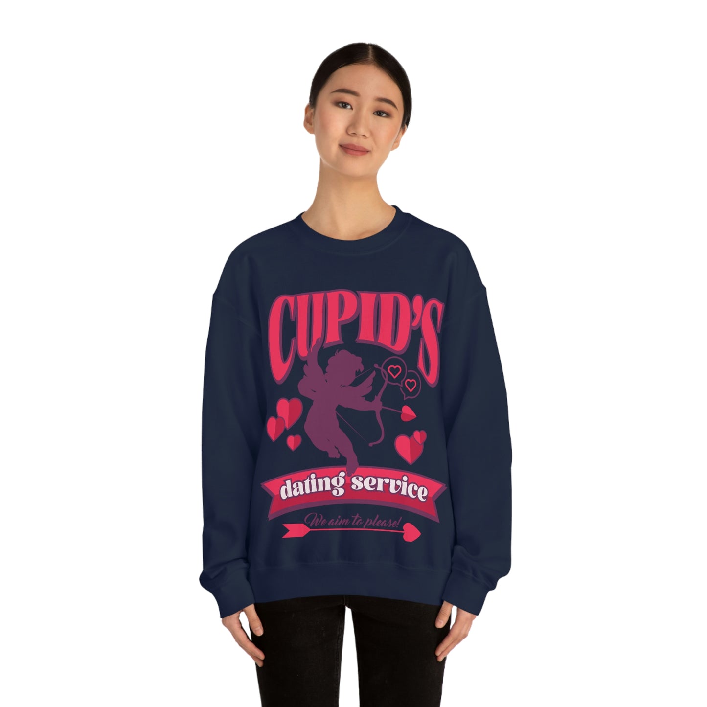 Cupid's Dating Service Valentine’s Day Unisex Heavy Blend™ Crewneck Sweatshirt