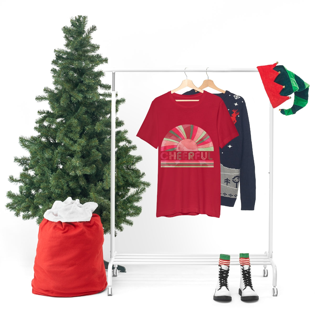 Cheerful Christmas Unisex Jersey Short Sleeve Tee