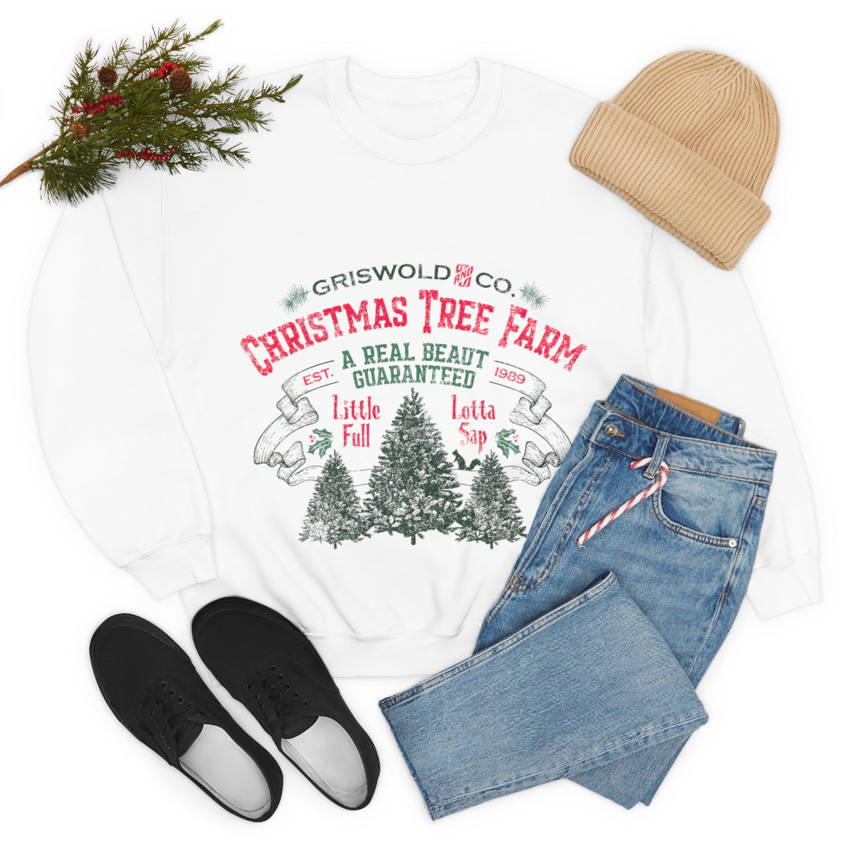 Griswold Christmas Trees Unisex Heavy Blend™ Crewneck Sweatshirt Christmas Vacation Griswold Trees