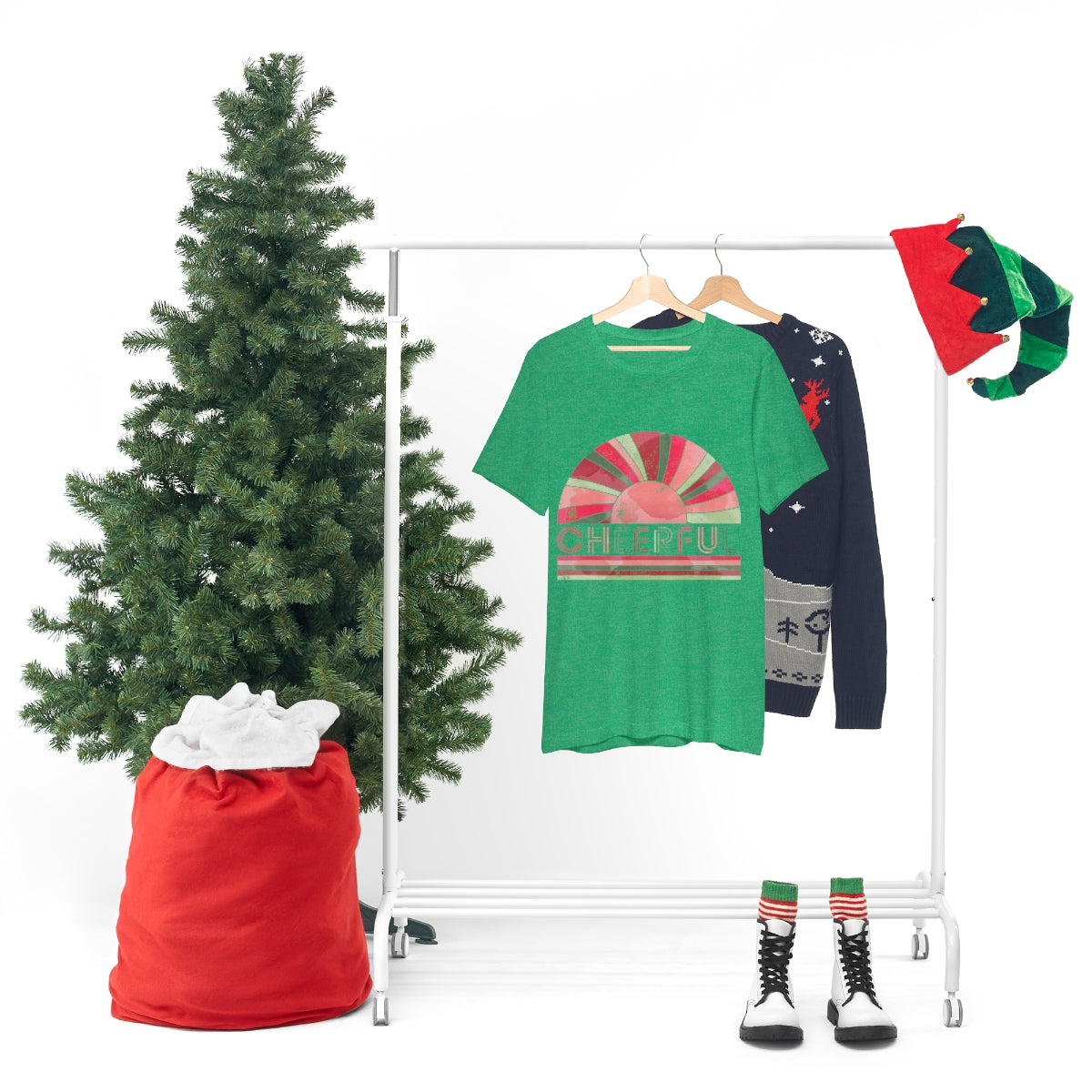 Cheerful Christmas Unisex Jersey Short Sleeve Tee