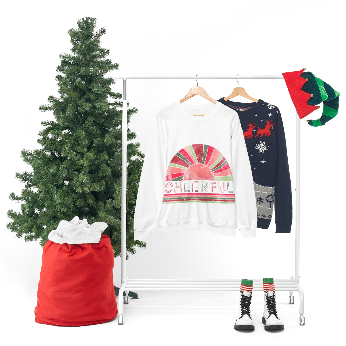 Cheerful Christmas  Unisex Heavy Blend™ Crewneck Sweatshirt