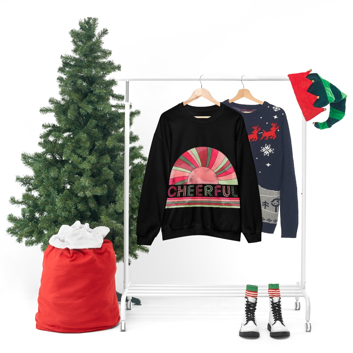 Cheerful Christmas  Unisex Heavy Blend™ Crewneck Sweatshirt