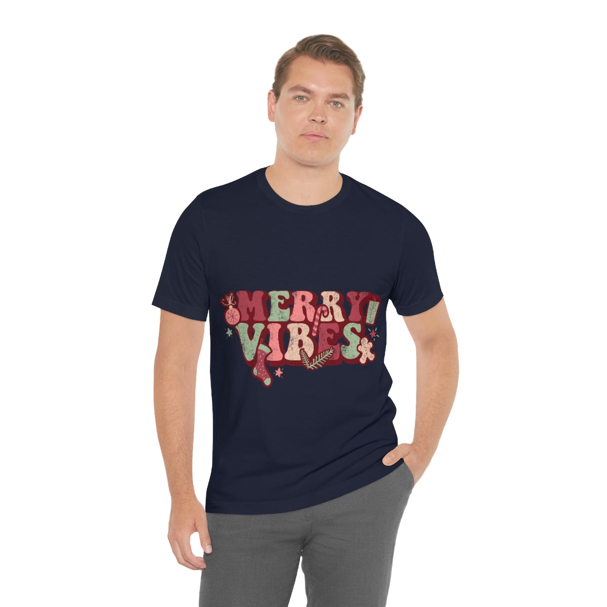 Merry Vibes Merry Christmas Unisex Jersey Short Sleeve Tee