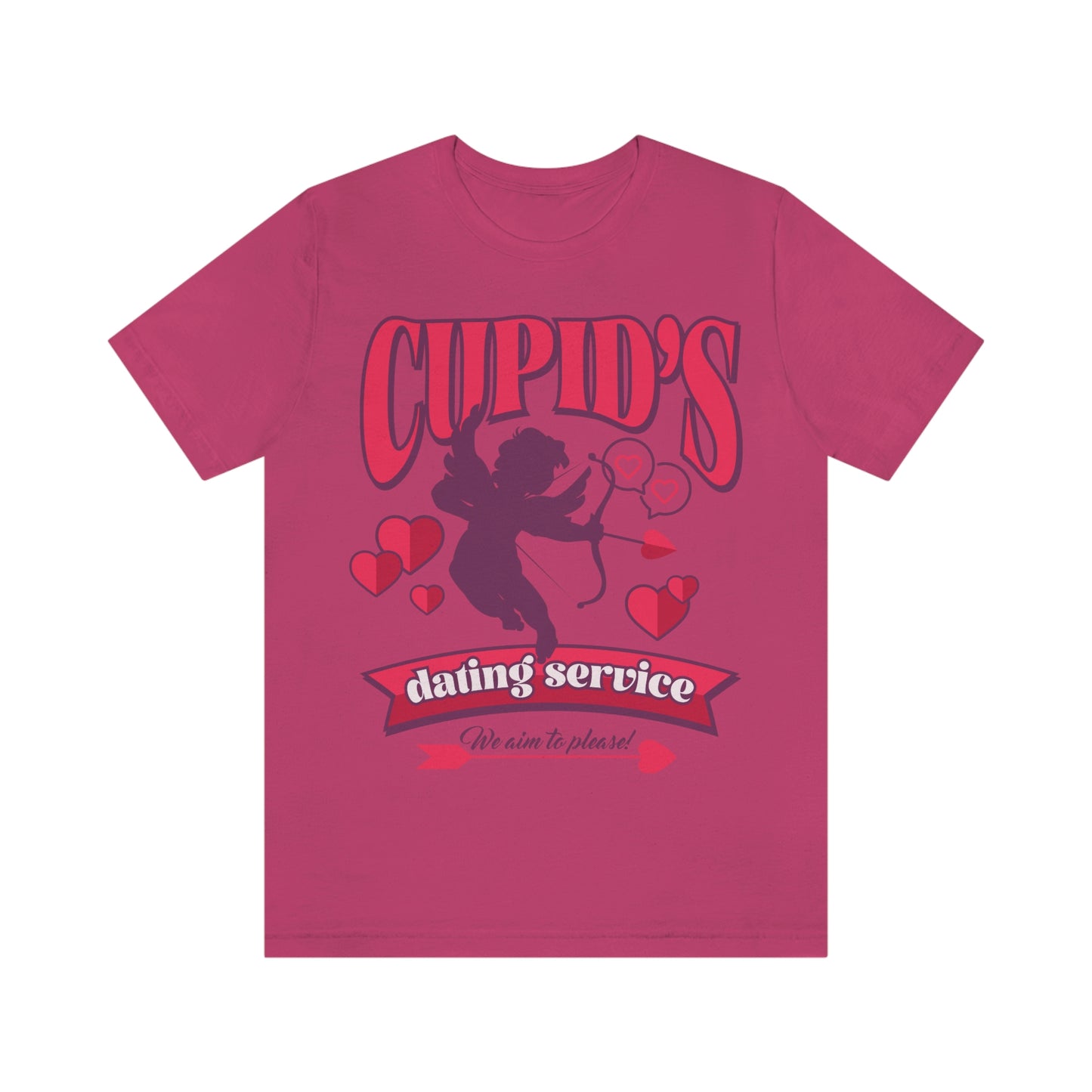 Cupid's Dating Service Valentine’s Day Unisex Jersey Short Sleeve Tee