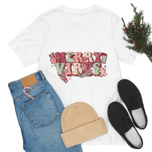 Merry Vibes Merry Christmas Unisex Jersey Short Sleeve Tee