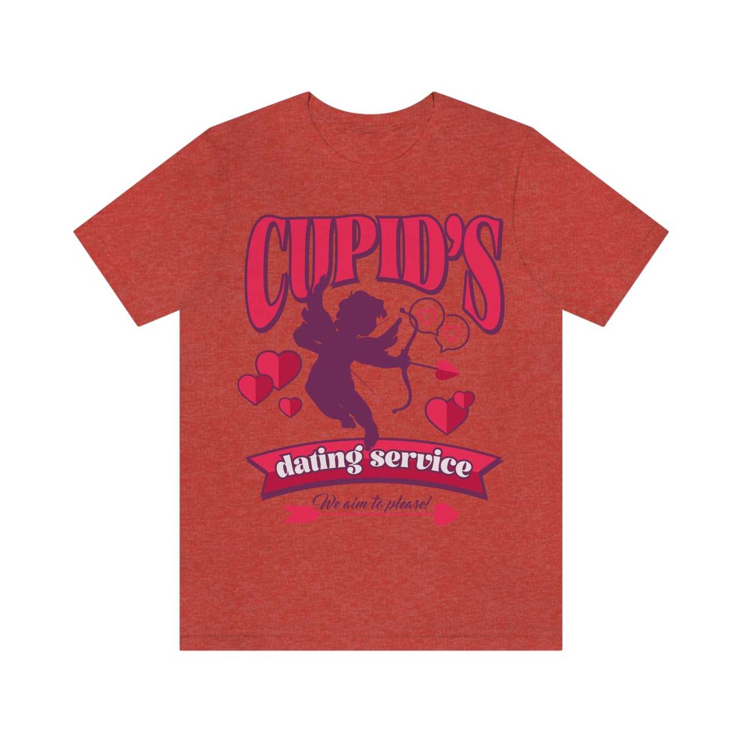 Cupid's Dating Service Valentine’s Day Unisex Jersey Short Sleeve Tee