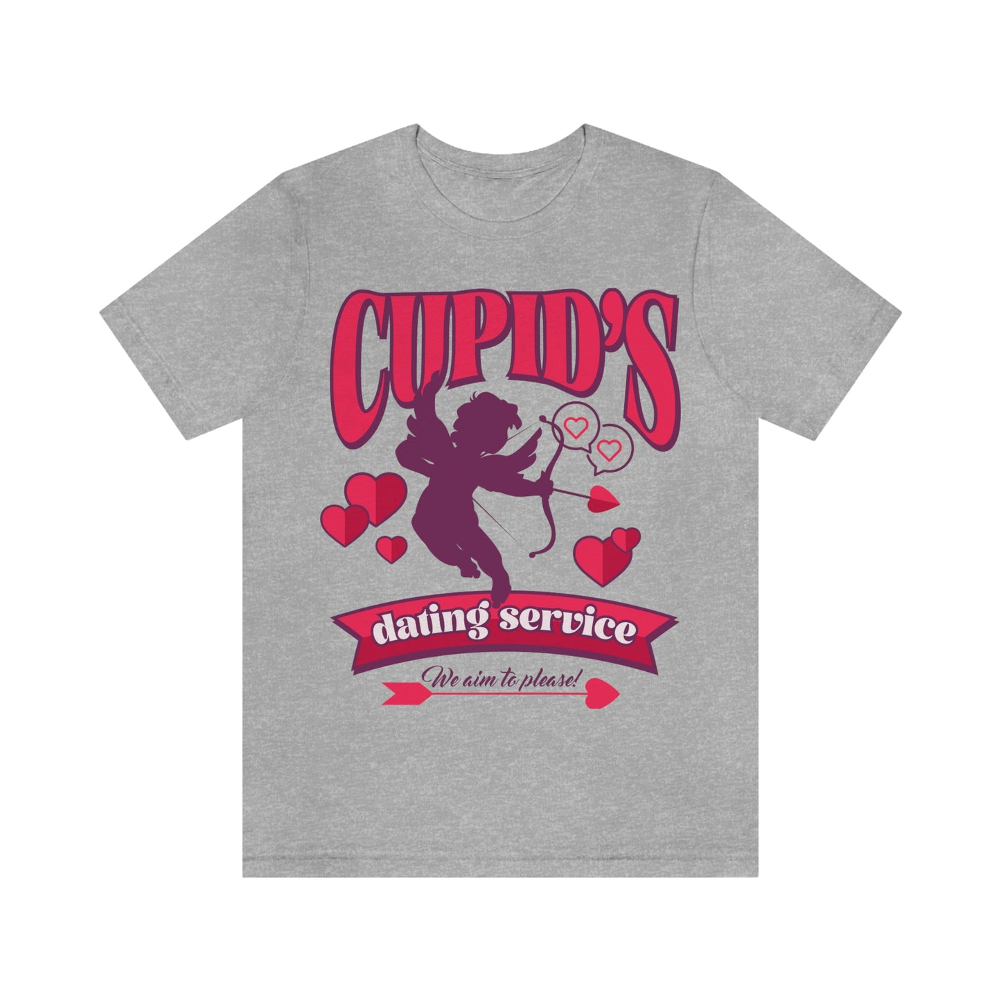 Cupid's Dating Service Valentine’s Day Unisex Jersey Short Sleeve Tee