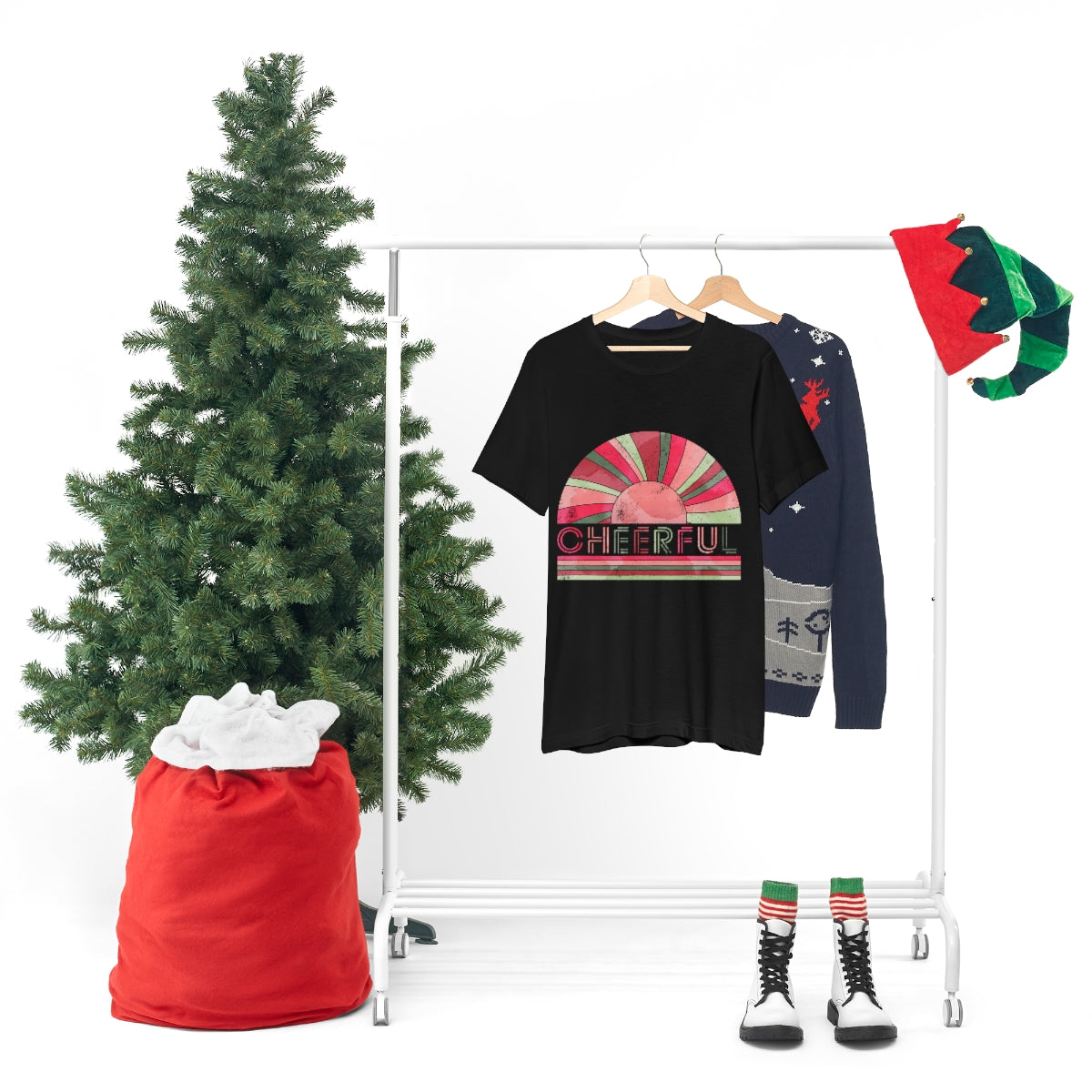 Cheerful Christmas Unisex Jersey Short Sleeve Tee