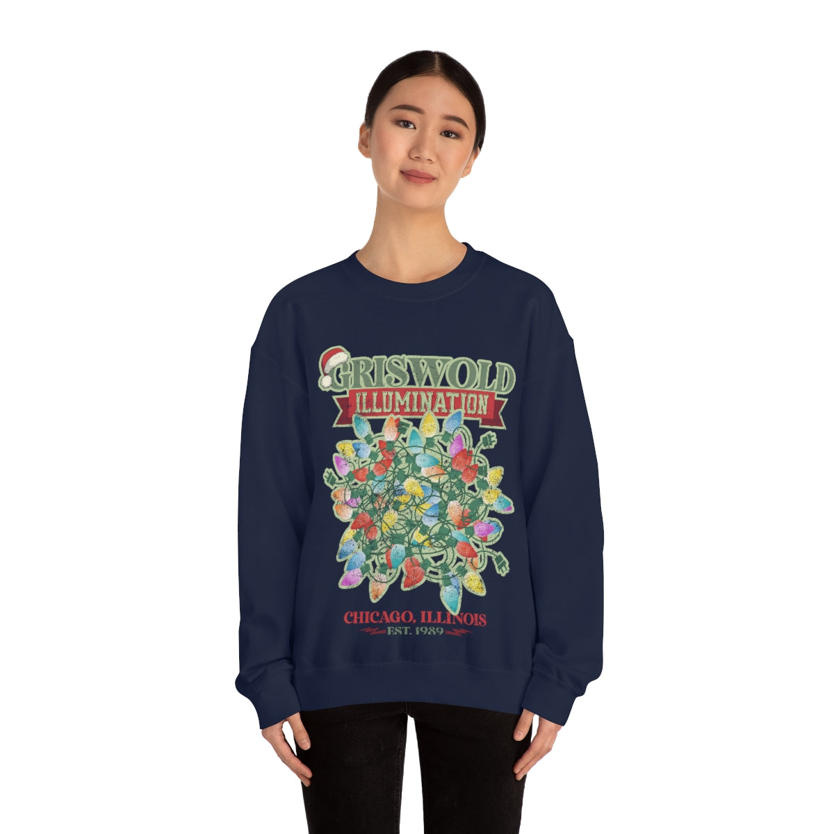 Griswold Illuminations Unisex Heavy Blend™ Crewneck Sweatshirt Griswold Electric Christmas Vacation