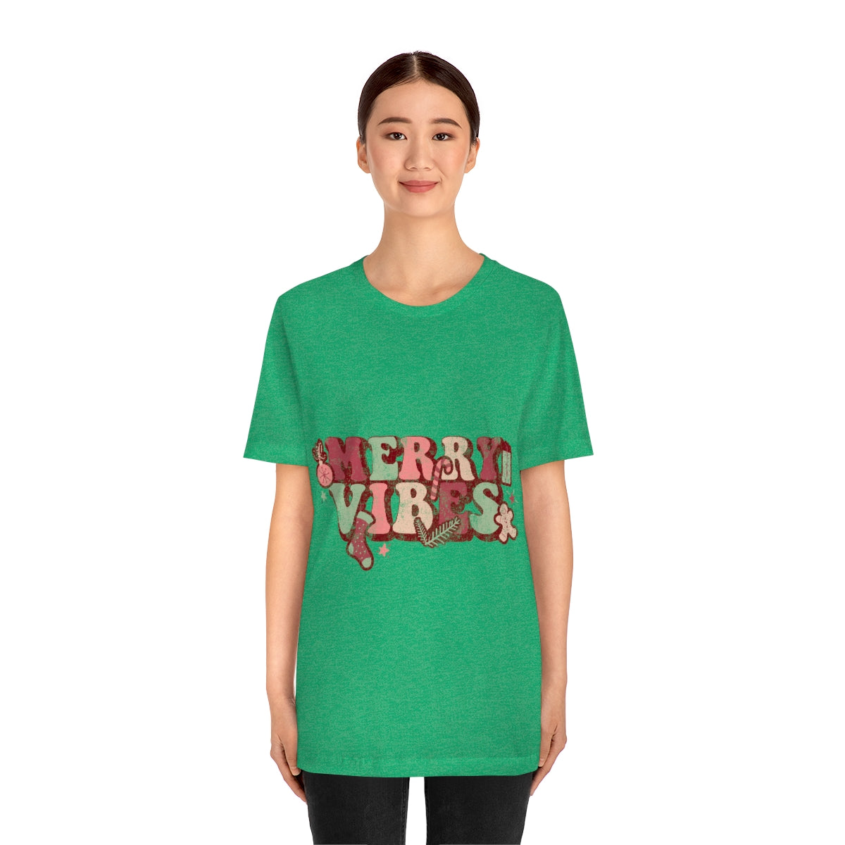 Merry Vibes Merry Christmas Unisex Jersey Short Sleeve Tee