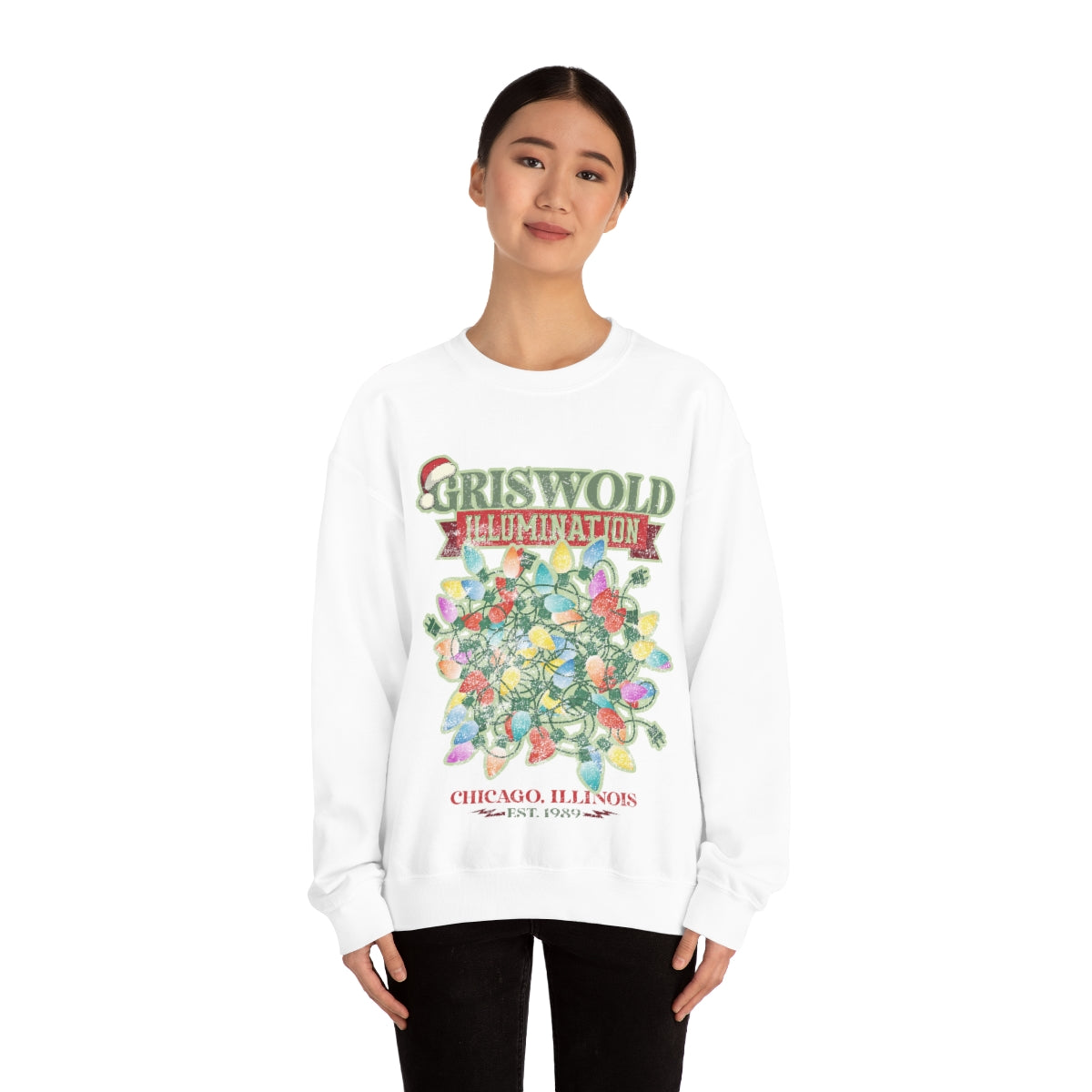 Griswold Illuminations Unisex Heavy Blend™ Crewneck Sweatshirt Griswold Electric Christmas Vacation