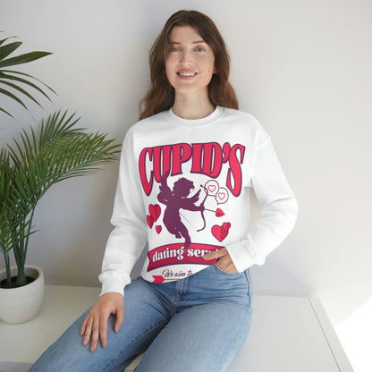 Cupid's Dating Service Valentine’s Day Unisex Heavy Blend™ Crewneck Sweatshirt