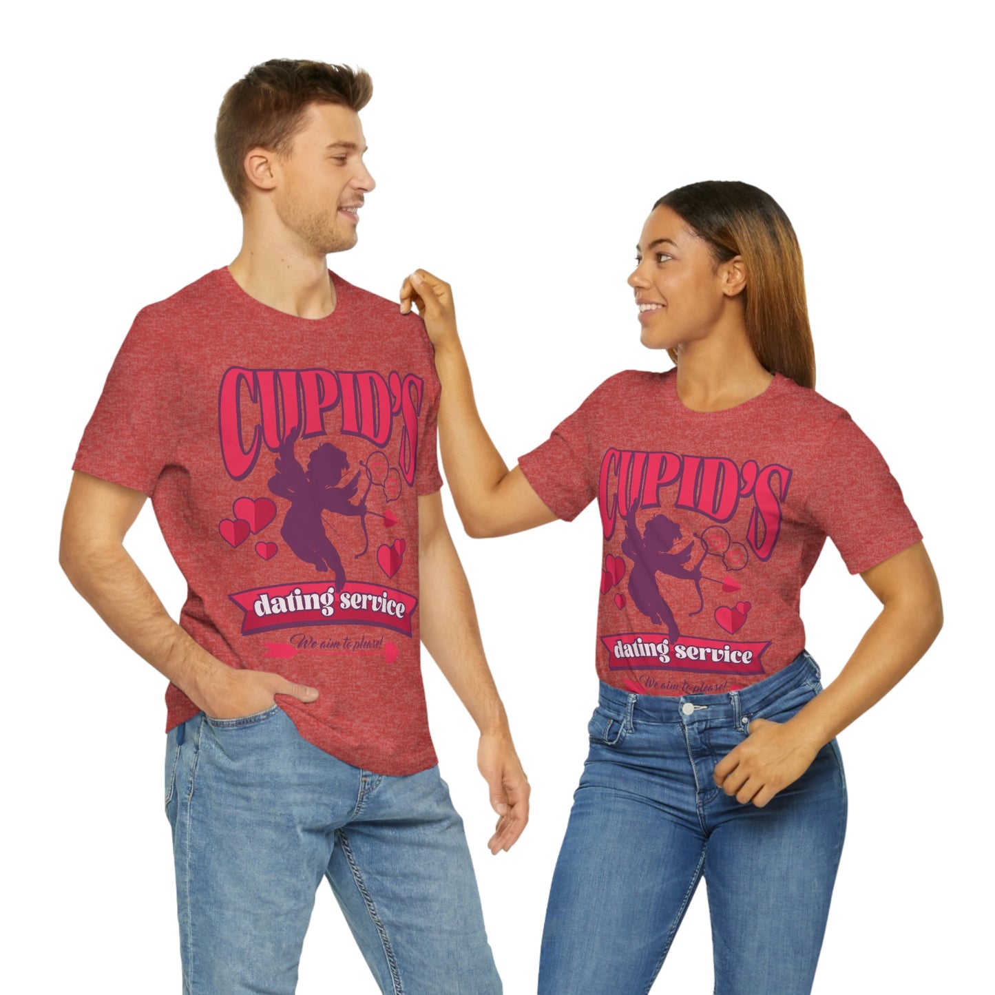 Cupid's Dating Service Valentine’s Day Unisex Jersey Short Sleeve Tee