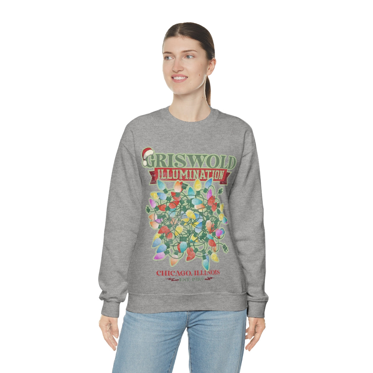 Griswold Illuminations Unisex Heavy Blend™ Crewneck Sweatshirt Griswold Electric Christmas Vacation