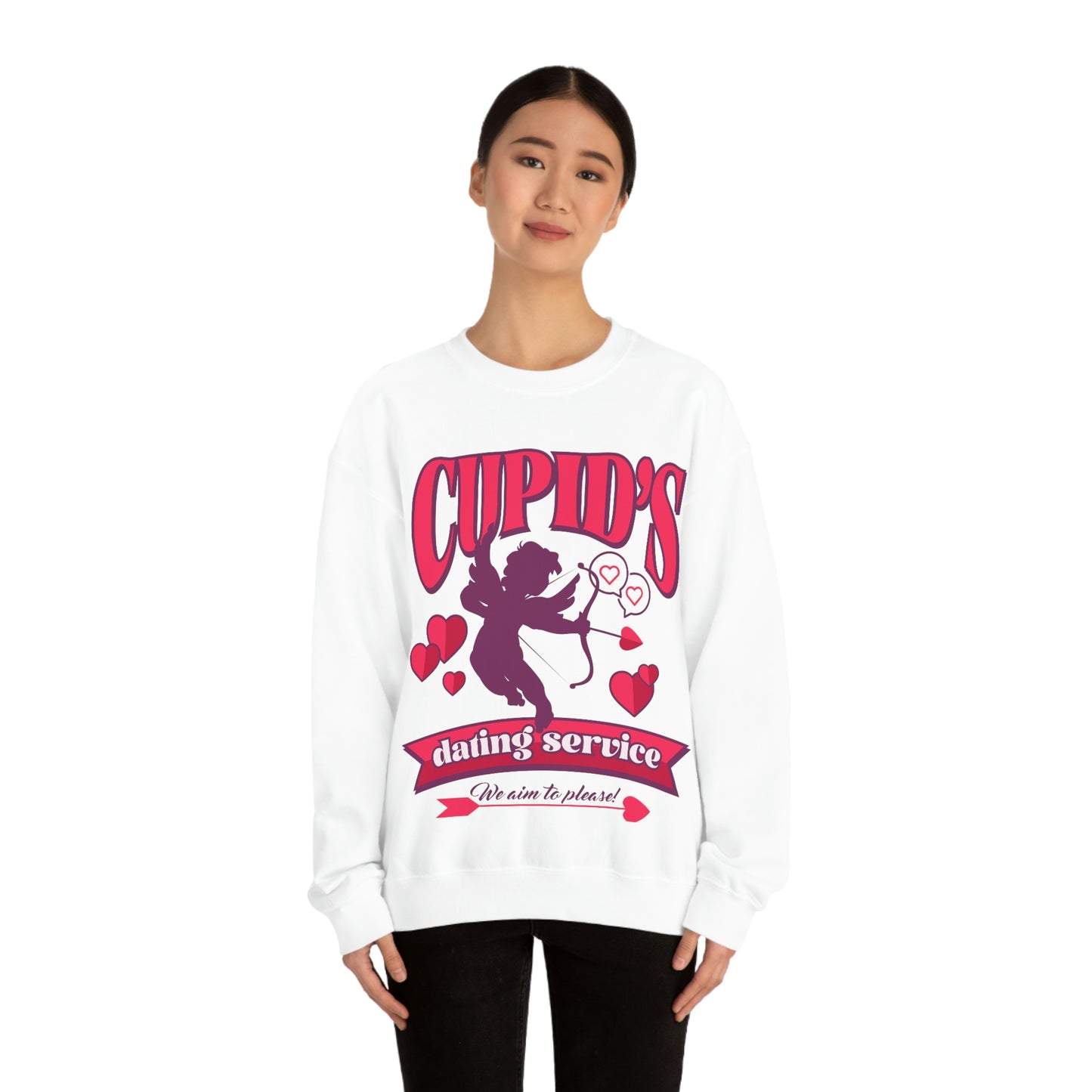 Cupid's Dating Service Valentine’s Day Unisex Heavy Blend™ Crewneck Sweatshirt