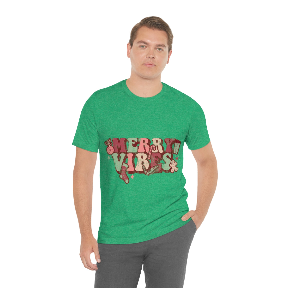 Merry Vibes Merry Christmas Unisex Jersey Short Sleeve Tee