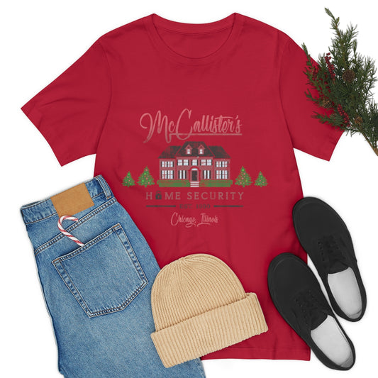 McCallister Home Security Unisex Jersey Short Sleeve Tee Home Alone Christmas