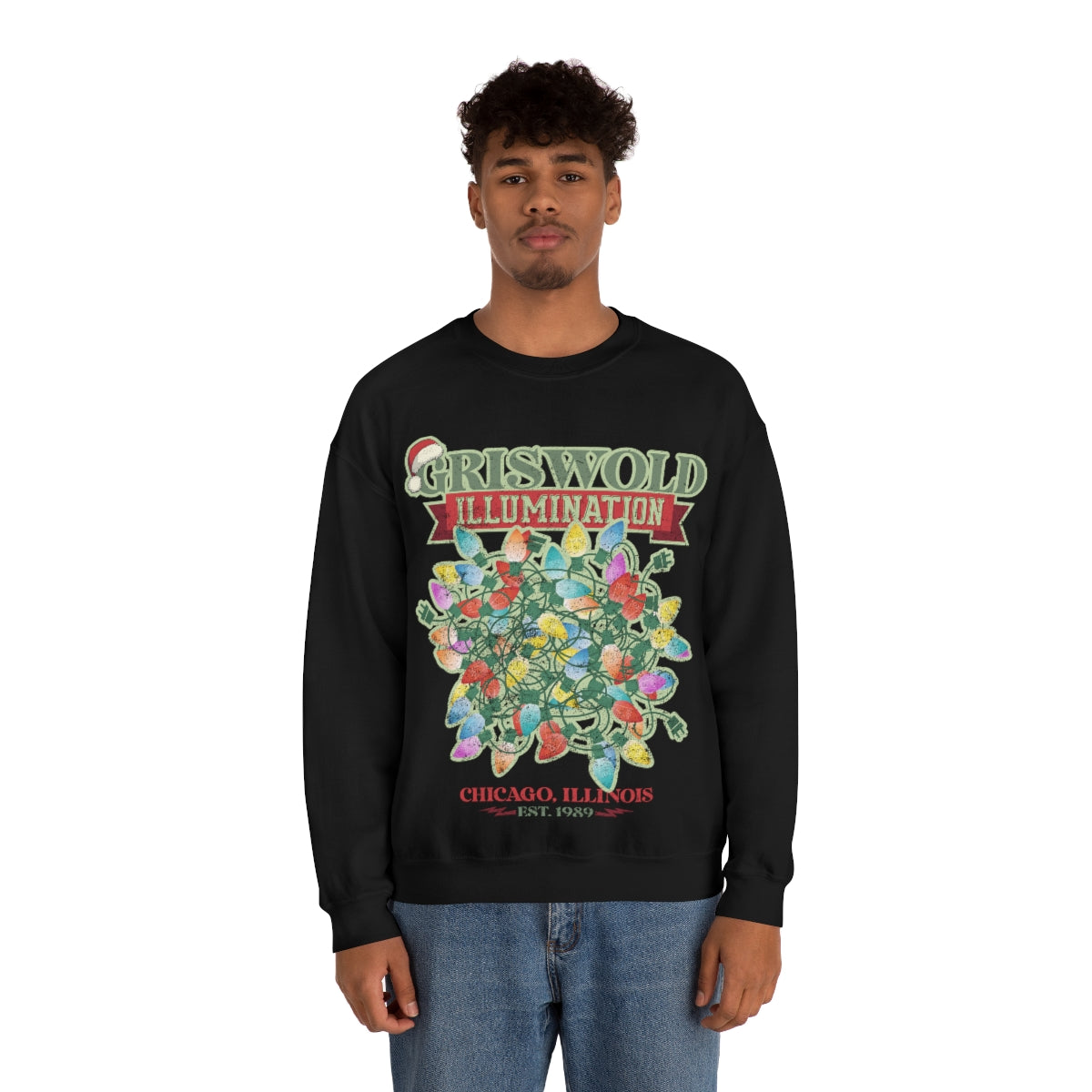 Griswold Illuminations Unisex Heavy Blend™ Crewneck Sweatshirt Griswold Electric Christmas Vacation