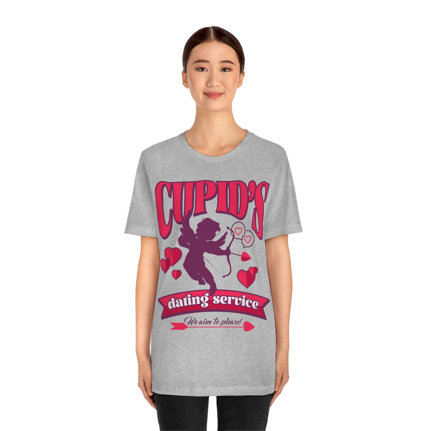 Cupid's Dating Service Valentine’s Day Unisex Jersey Short Sleeve Tee