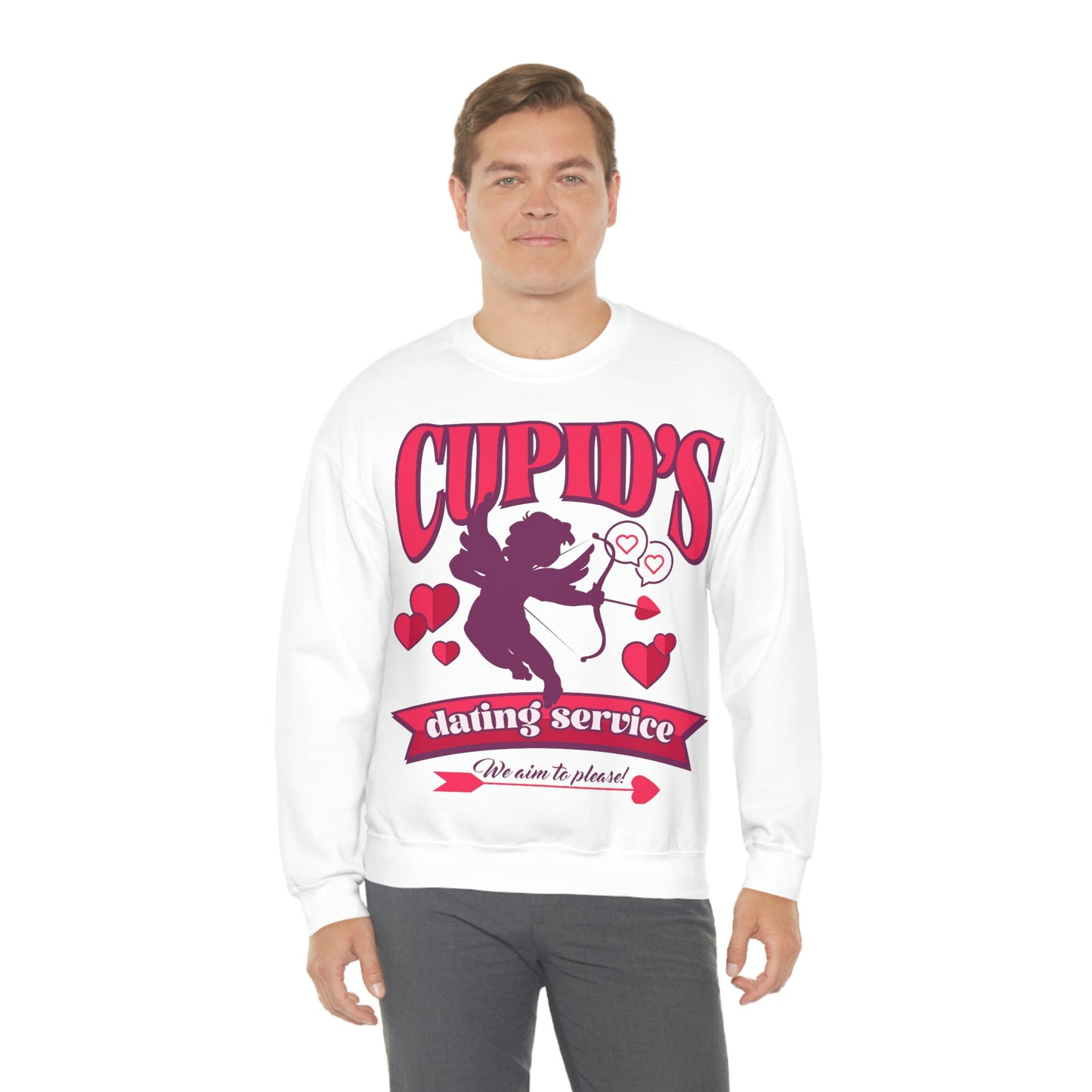 Cupid's Dating Service Valentine’s Day Unisex Heavy Blend™ Crewneck Sweatshirt