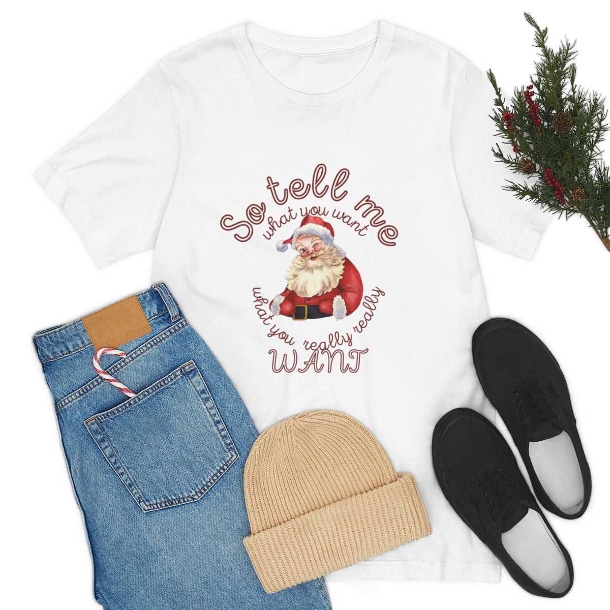 So Tell me what you want Unisex Jersey Short Sleeve Tee  Spice Girls Christmas Santa