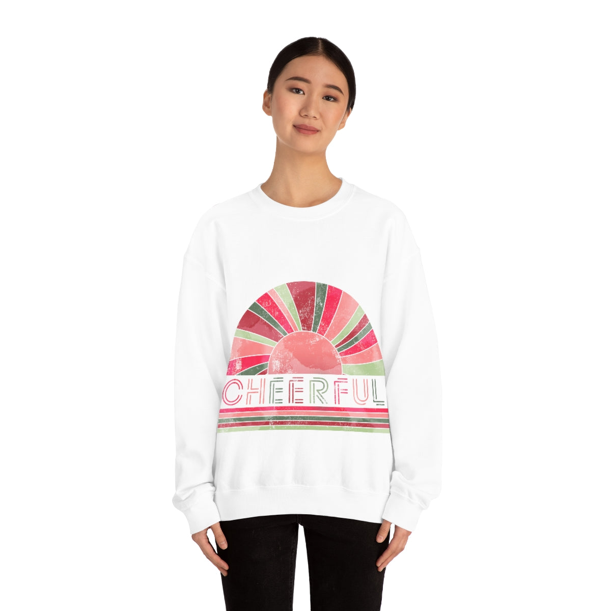 Cheerful Christmas  Unisex Heavy Blend™ Crewneck Sweatshirt