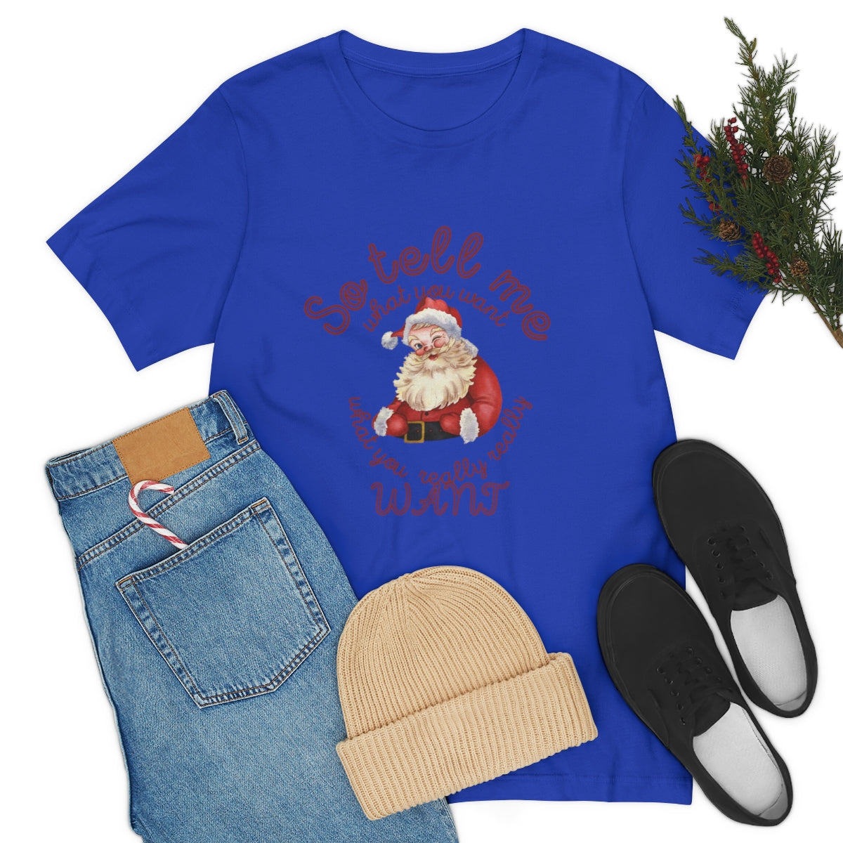 So Tell me what you want Unisex Jersey Short Sleeve Tee  Spice Girls Christmas Santa