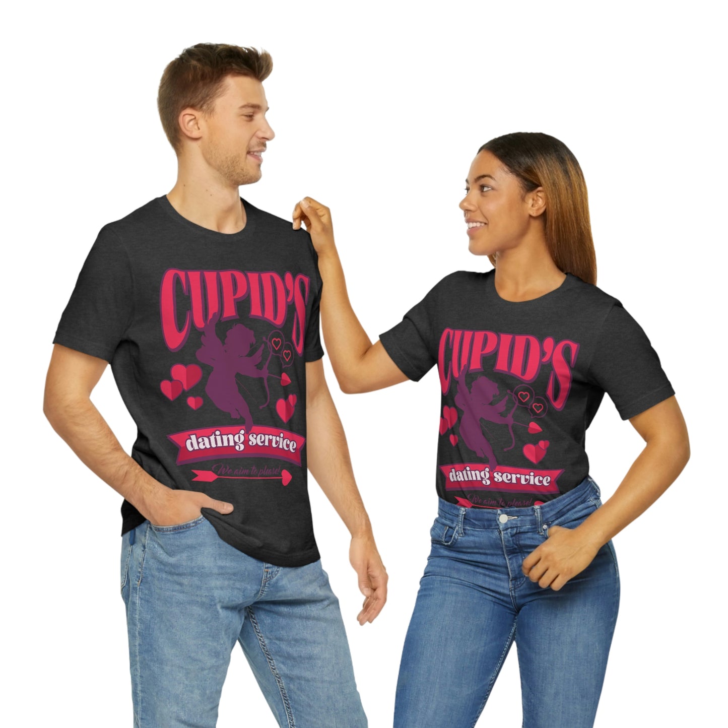 Cupid's Dating Service Valentine’s Day Unisex Jersey Short Sleeve Tee