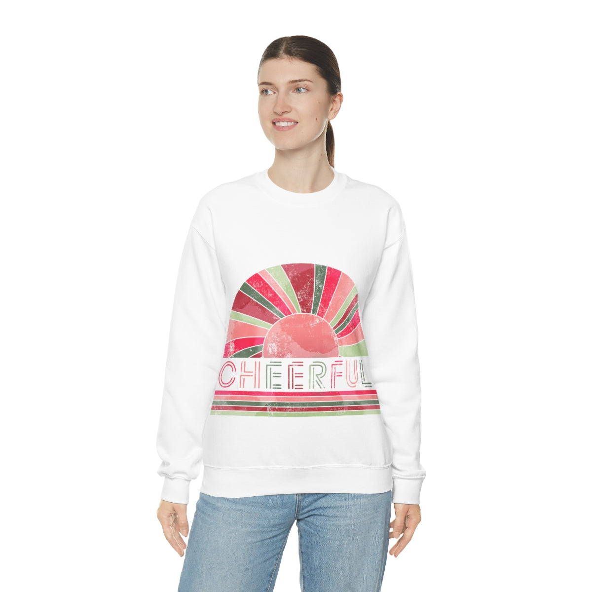 Cheerful Christmas  Unisex Heavy Blend™ Crewneck Sweatshirt