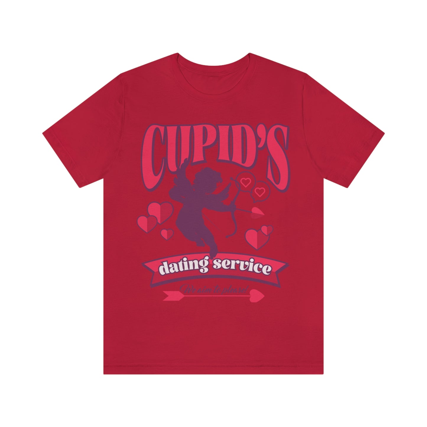 Cupid's Dating Service Valentine’s Day Unisex Jersey Short Sleeve Tee