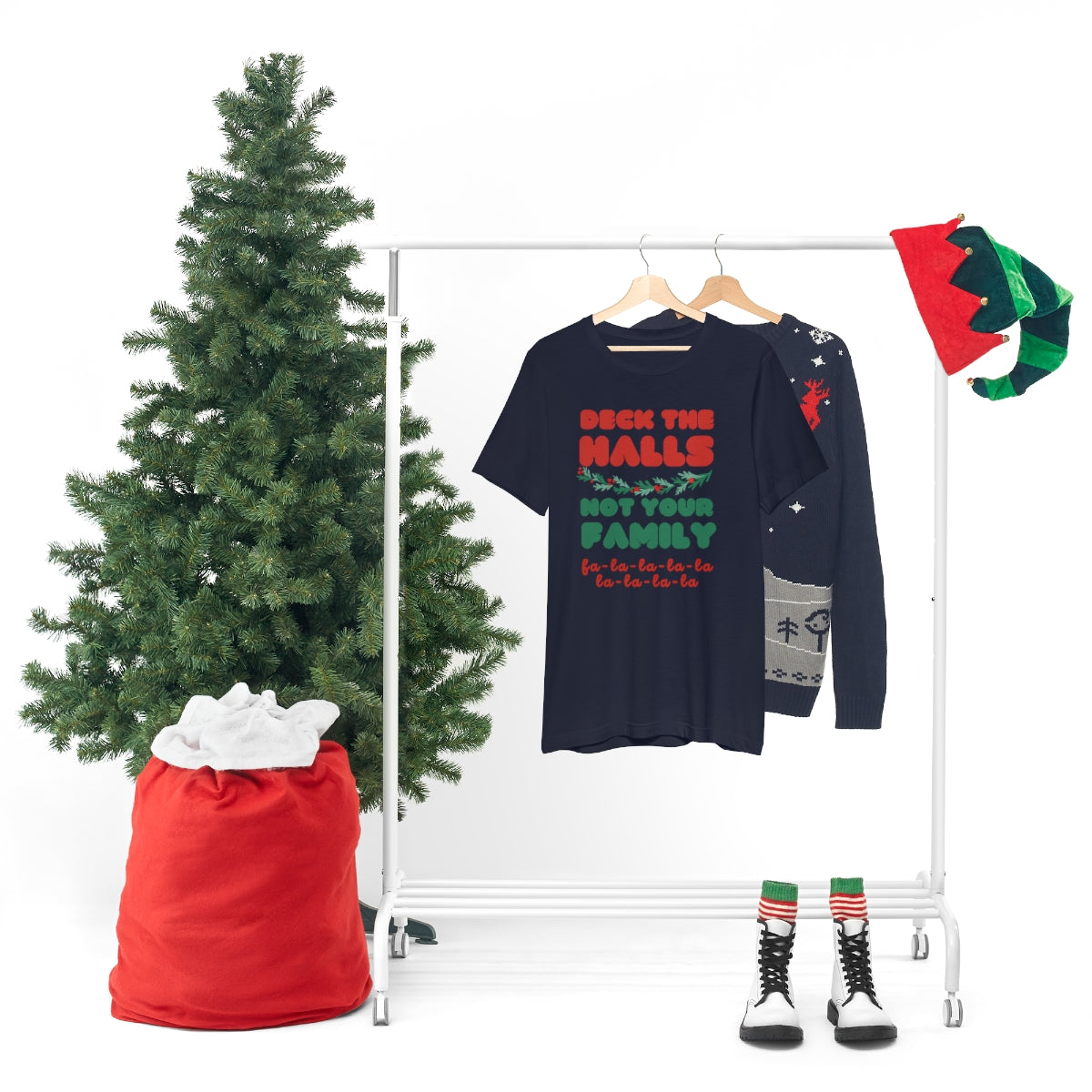 Deck the halls not your family 2 Unisex Jersey Short Sleeve Tee