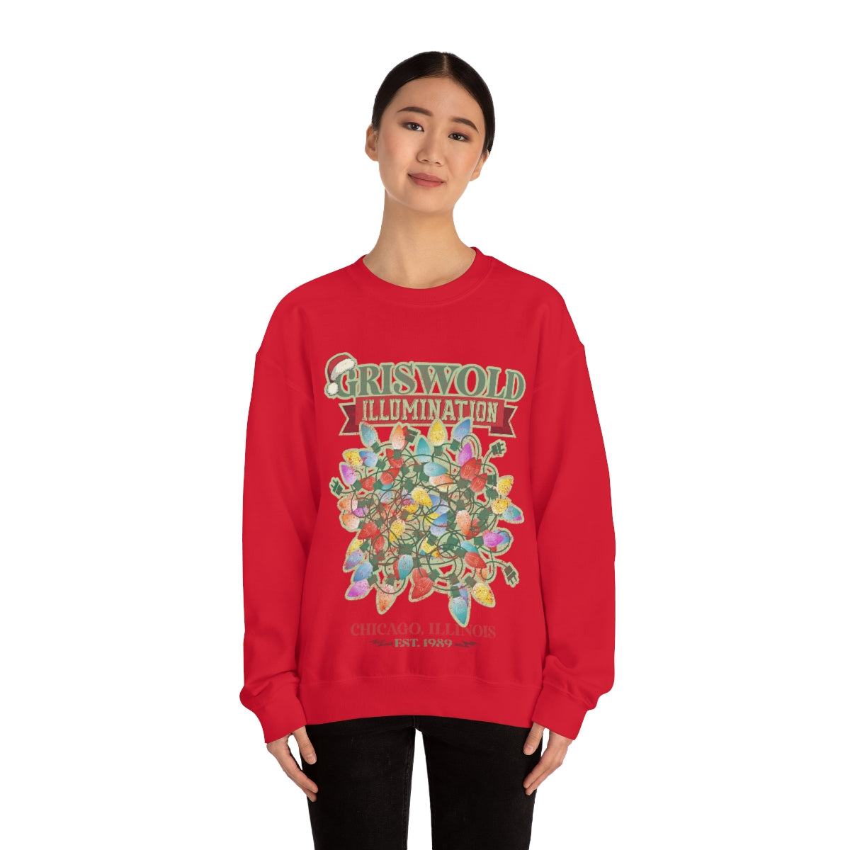 Griswold Illuminations Unisex Heavy Blend™ Crewneck Sweatshirt Griswold Electric Christmas Vacation