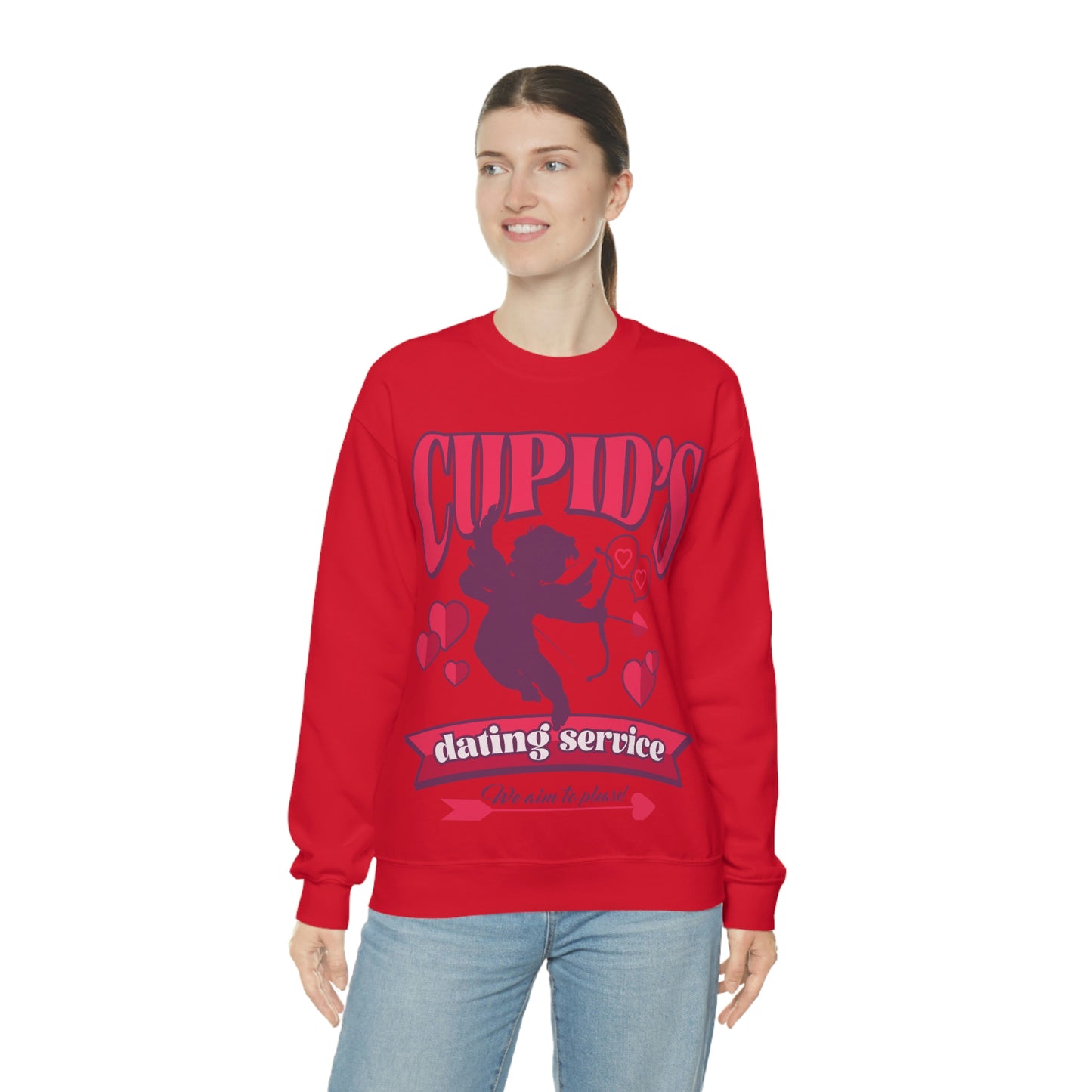 Cupid's Dating Service Valentine’s Day Unisex Heavy Blend™ Crewneck Sweatshirt