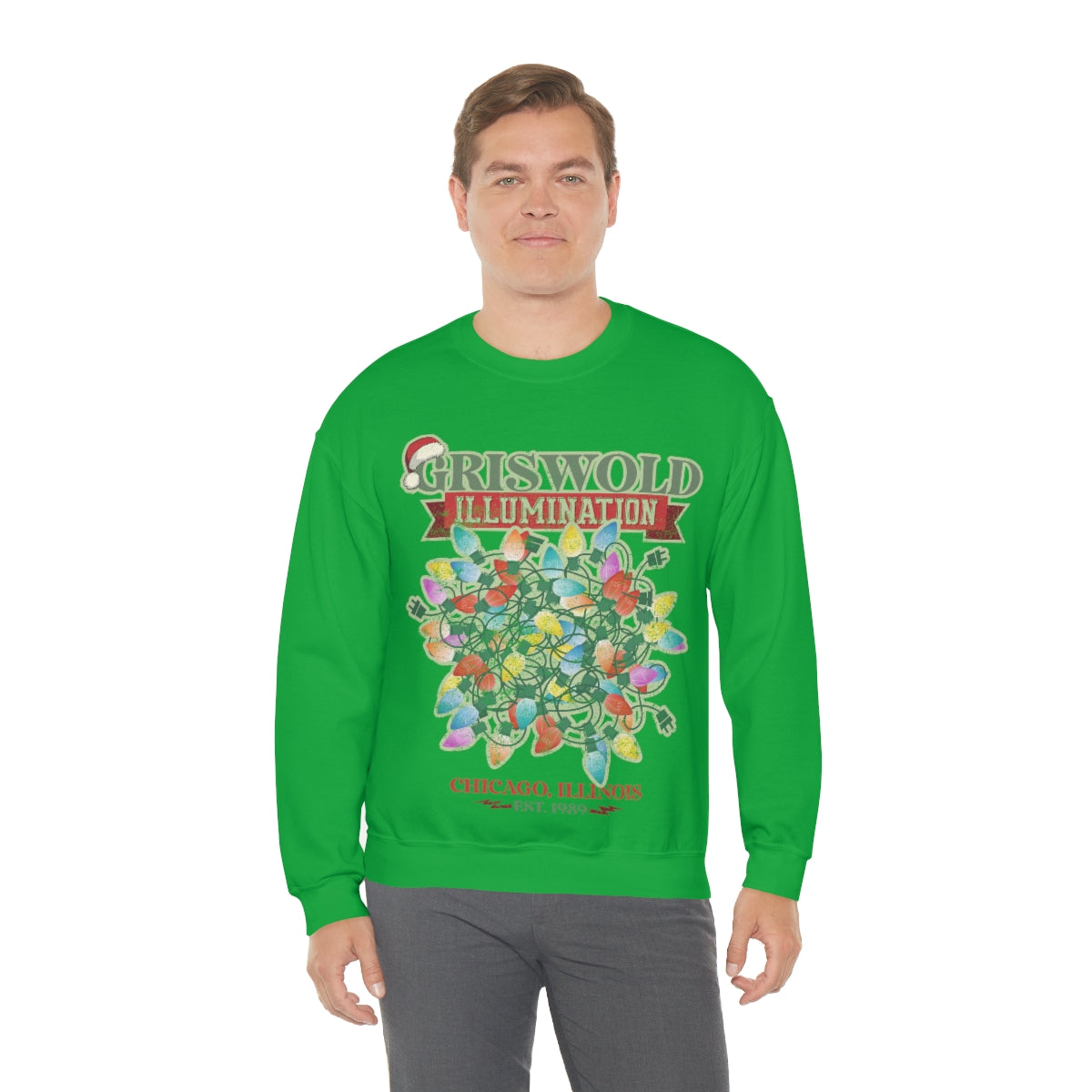 Griswold Illuminations Unisex Heavy Blend™ Crewneck Sweatshirt Griswold Electric Christmas Vacation