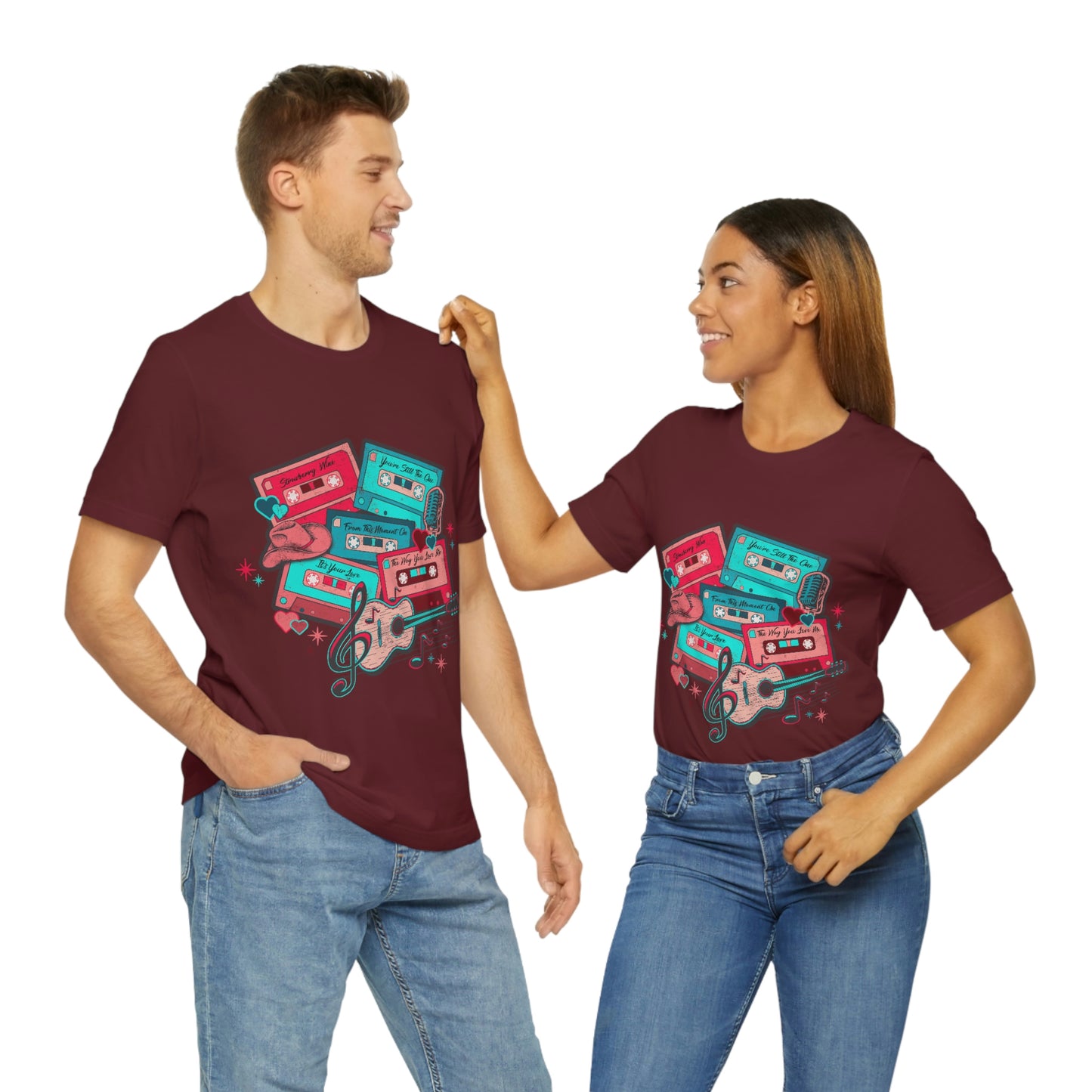 Country Music Love Valentine’s Day Unisex Jersey Short Sleeve Tee - Valentines Day