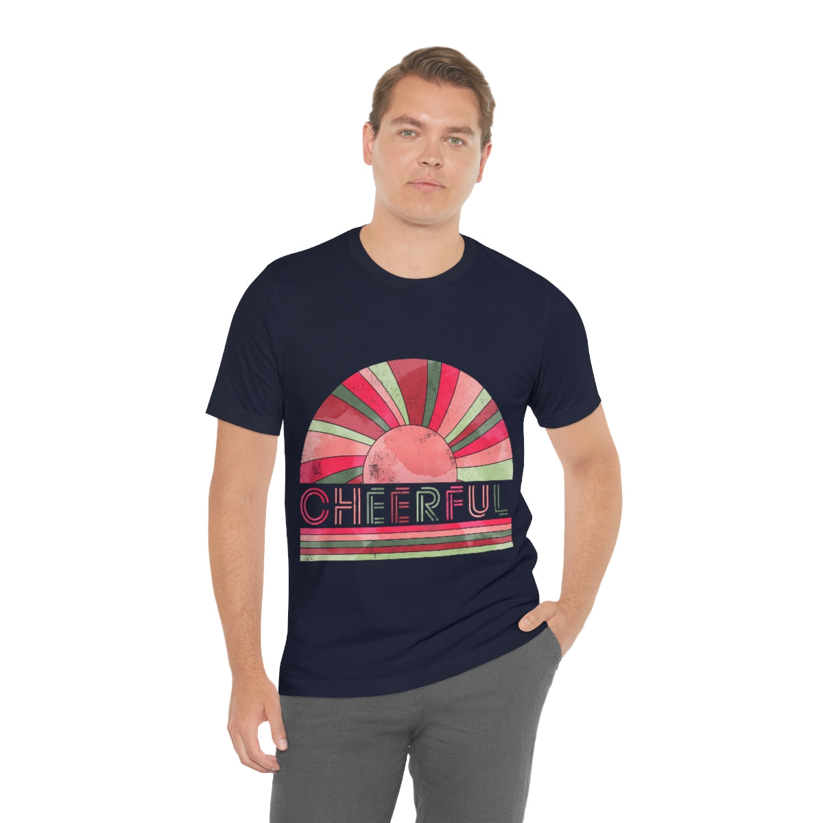 Cheerful Christmas Unisex Jersey Short Sleeve Tee